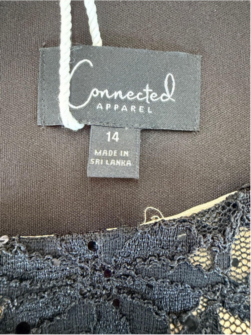 Women's Connected Apparel Black Lace Tiered Dress Size 14 - Picture 7 of 11